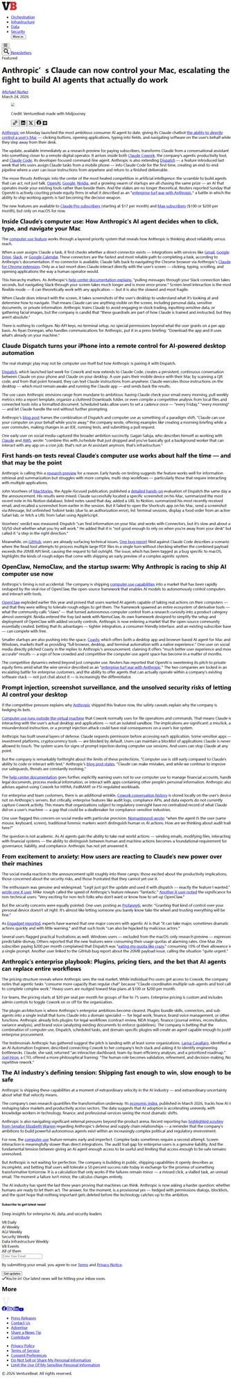 Anthropic Claude Mac Control Feature