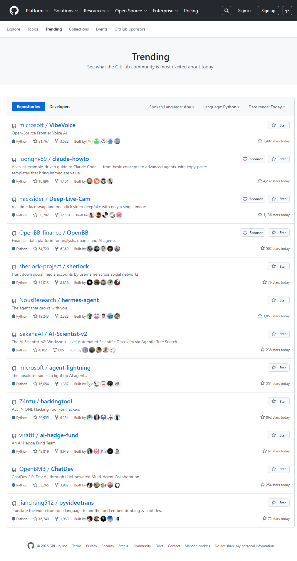 GitHub Trending AI Projects