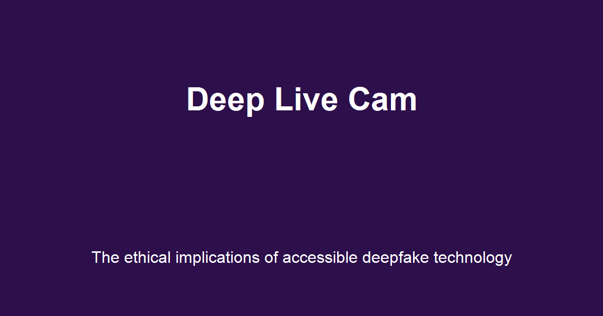 Deep-Live-Cam demo showing face swap technology