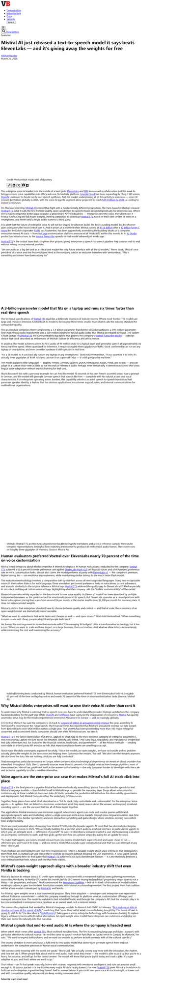 Mistral AI Text-to-Speech Model